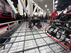 MAX Co.'s rebar tying robots at World of Concrete (Image: Mitchell Keller)