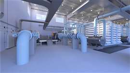 Tanques de almacenamiento y sistema de purificación del Centro de Agua Pura de El Paso (Imagen cortesía de PCL Construction)