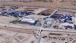 Representación aérea del Centro de Agua Pura en El Paso, Texas (imagen cortesía de PCL Construction)