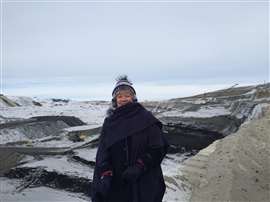Joanna Oliver at the Tavan Tolgoi coal mine, Mongolia, where it was -30C