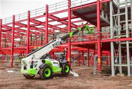 La manipuladora telescópica de hidrógeno JCB en pruebas en Digbeth, Birmingham