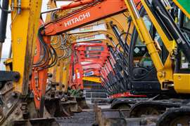 Excavators at an auction