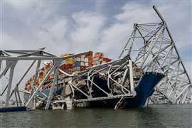 Wreckage from the Baltimore Key Bridge Collapse