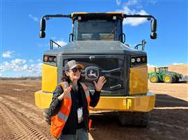 Kasey Kelly discusses John Deere ADT (Image: Mitchell Keller)