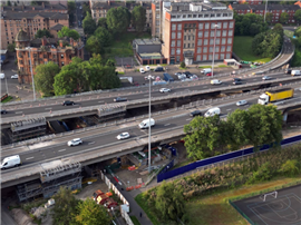 The M8 Woodside Viaducts in Glasgow