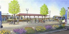 Render of Montclair train station in California, US (Image courtesy Gold Line Foothill Extension Construction Authority)