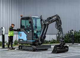 Photo of Hyundai's new HX19e electric mini excavator. (Photo: Hyundai)