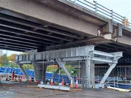 Temporary propping works on the M8 Woodside Viaducts, Glasgow