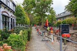 Preparatory works to remove a pavement ahead of utility works in the Netherlands