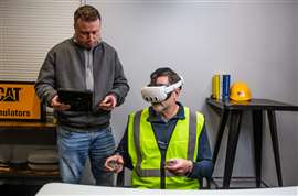 Users with the VR set in action