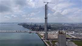 Continúan las obras de construcción del Puente Internacional Gordie Howe.