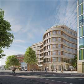 Exterior render of Botanic Place in Cambridge, UK Image: Skanska