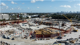 Construction du stade de l'Inter Miami (mars 2025). Image : Inter Miami CF