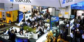 Topcon's stand at Bauma 2025 in Munich, Germany