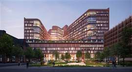 Perkins&Will, unter der Leitung von Penoyre & Prasad mit Schmidt Hammer Lassen Architects, entwerfen im Rahmen des New Hospitals Programme zwei Krankenhäuser, die in einem einzigen Gebäude auf dem Gelände des Leeds General Infirmary integriert sind (Bild: Perkins&Will).