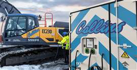 La solución BESS carga una excavadora Volvo CE (Imagen: Allye)