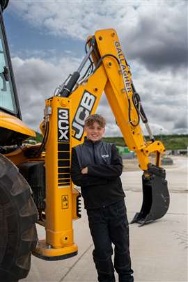 A 13-year-old has become the UK’s youngest certified plant operator after passing his CPCS test on a JCB backhoe loader.
