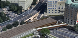 Digital render of the Long Bridge North rail link (Image courtesy of FlatironDragados)