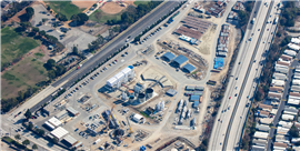 An aerial view of the Los Angeles Effluent Outfall Tunnel Project