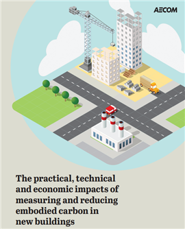 Page de couverture du rapport d'Aecom pour le Royaume-Uni sur les stratégies de réduction du carbone incorporé. Image : avec l'aimable autorisation d'Aecom.