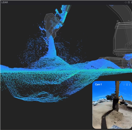 Ejemplo de imagen en imagen de la aplicación LiDAR en tiempo real de Bedrock. Imagen: Bedrock Robotics