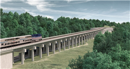 Render of the Franconia-Springfield rail bypass. Image courtesy FlatironDragados