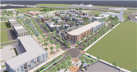 Render of new housing and mixed-use buildings, included as part of the St. Paul’s Transformation Project in Virginia, US. Image courtesy St. Paul's Transformation Project
