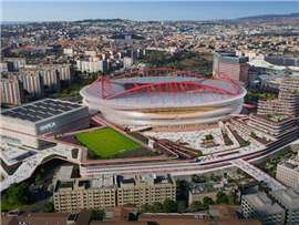 A digital render of how Benfica's expanded Estadio da Luz in Lisbon, Portugal, could look (Image courtesy of Populous)