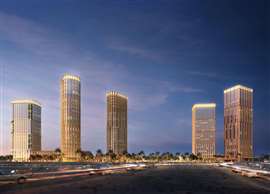 Un rendering digitale delle cinque torri di The Avenues a North Riyadh City, Arabia Saudita