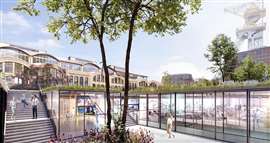 Render of the future technology hub at the Wieczorek coal mine in Katowice, Poland. Image courtesy Strabag