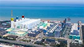 Eine digitale Darstellung des neuen Gas-und-Dampf-Kombikraftwerks, das im Kraftwerk Tung Hsiao in Taiwan gebaut wird (Bild mit freundlicher Genehmigung von Mitsubishi Heavy Industry)