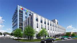 Una representación digital del Hospital Infantil Benioff de la UCSF en Oakland, California