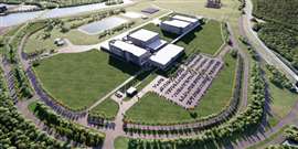 Renderização da fábrica da Eli Lilly prestes a ser construída na Virgínia, EUA. Imagem: Eli Lilly