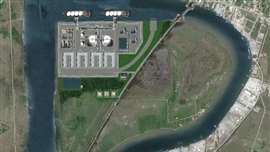 Vista aérea da futura unidade de GNL Monkey Island, na Louisiana, EUA. Imagem: Monkey Island LNG