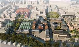 Render des Projekts „Meatpacking District“ in Stockholm. Bild: Skanska