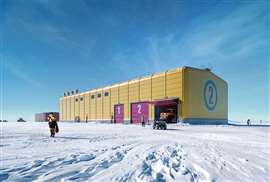 Davis Station is Australia’s southernmost Antarctic station and is located in one of the most extreme environments on the planet. Photo credit: Hugh Broughton Architects