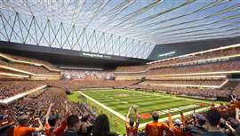 A digital render of the new Cleveland Browns stadium (Image courtesy of Turner Construction)
