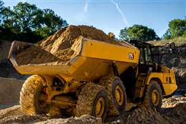 Caterpillar's next-generation 725 articulated dump truck (Image courtesy of Caterpillar)