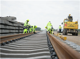 Track laying on a section of the Rail Baltica high-speed railway has started in Lithuania (Image: Rail Baltica)
