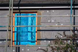 External wall insulation panels installed on house in England