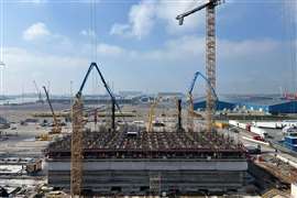 Building the massive foundations for a $3.9bn North Sea artificial island