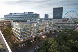 Züblin building hybrid timber complex above metro line in Munich