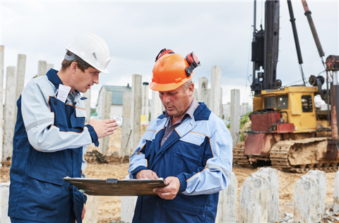 Construction site workers