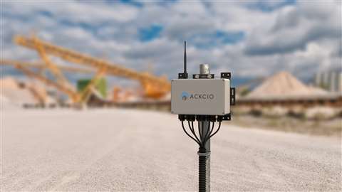 Ackcio Vibrating Wire Node at construction site