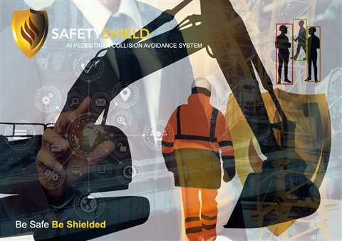 Concept image showing an excavator and site worker silhouette