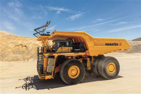 Komatsu ha desarrollado una máquina conceptual para un vehículo de transporte que puede funcionar con una variedad de fuentes de energía (Foto: Komatsu)