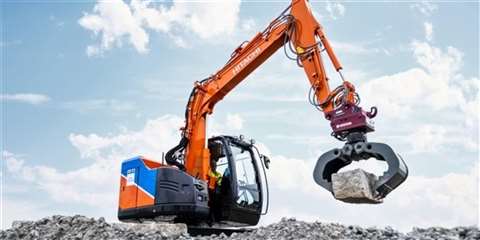 The Hitachi ZXE85US electric excavator..