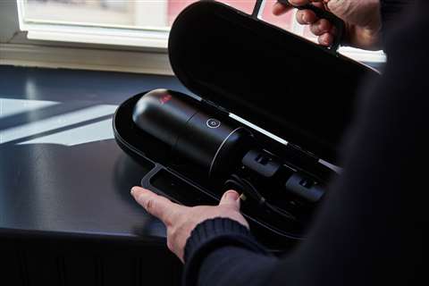 The Leica BLK360 second generation laser scanner in a carry case