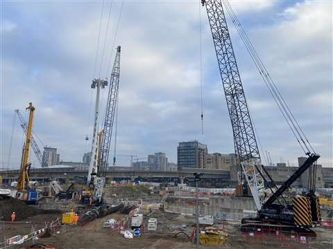 crawler cranes on the skyline