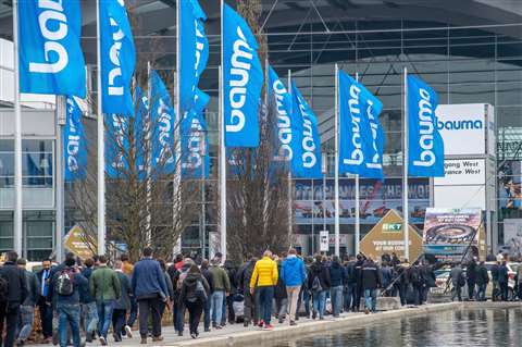 Visitors at trade show Bauma